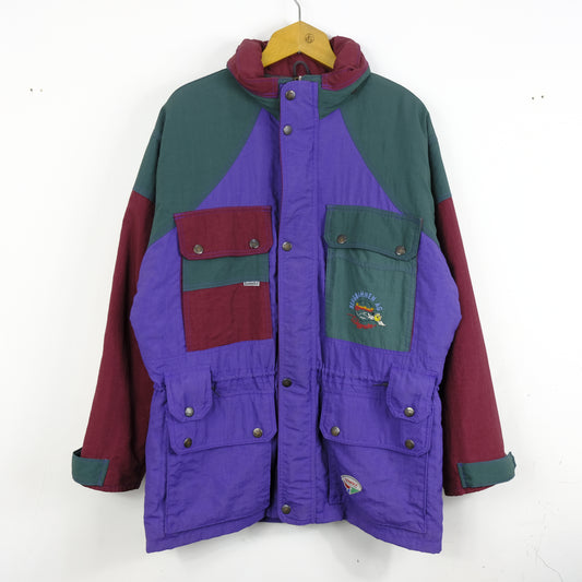 Vintage 90s Austrian Ski Jacket Taglia 50 Viola