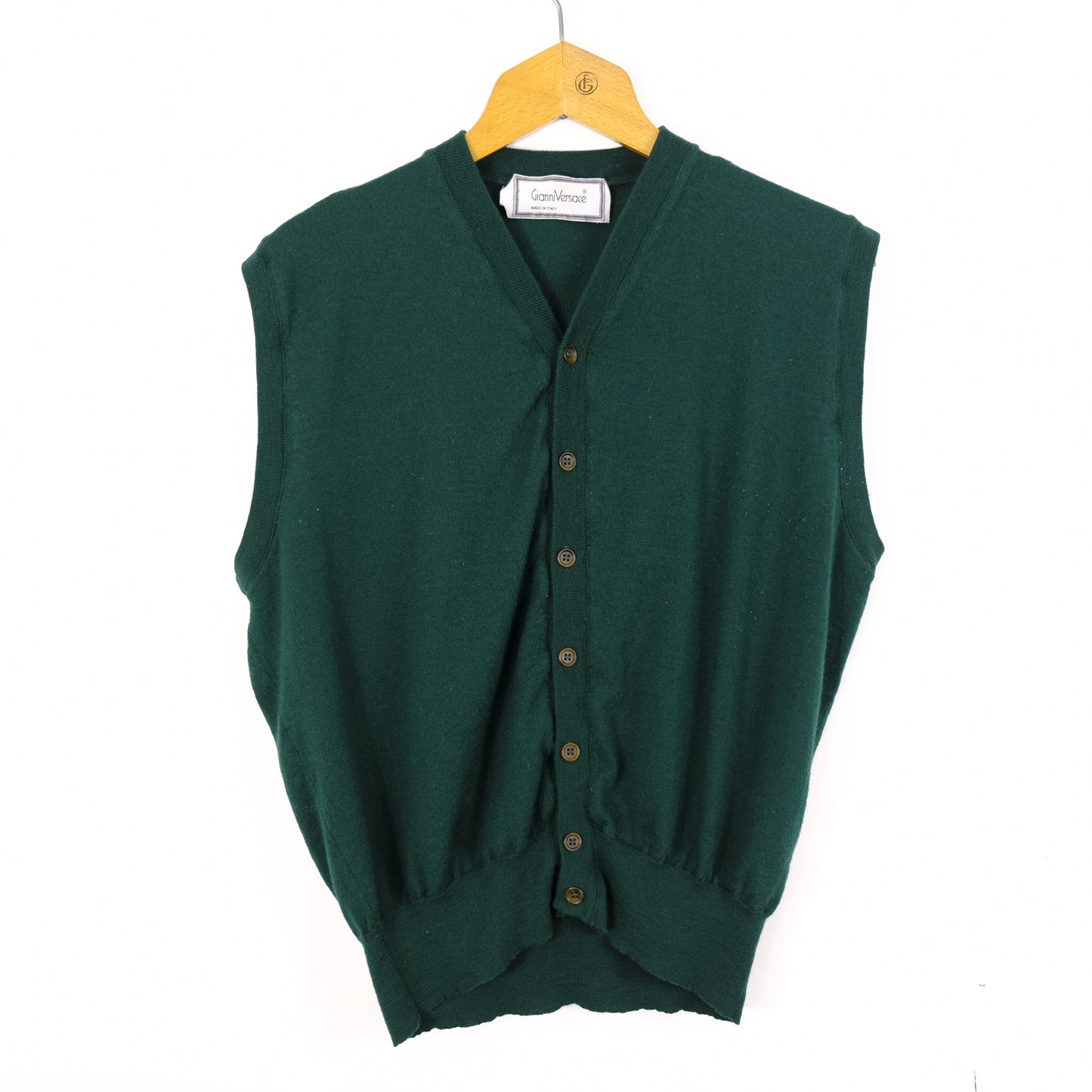 Gianni Versace Gilet Taglia 50 Verde Lana