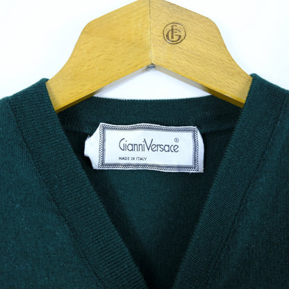 Gianni Versace Gilet Taglia 50 Verde Lana