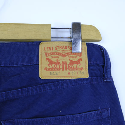Levi's 513 Pantalone W32 L34 Blu