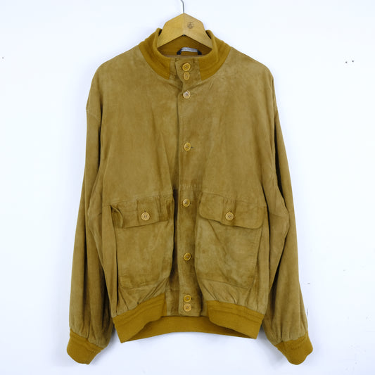 Pelle Renna Giacca Vintage Taglia XL Marrone