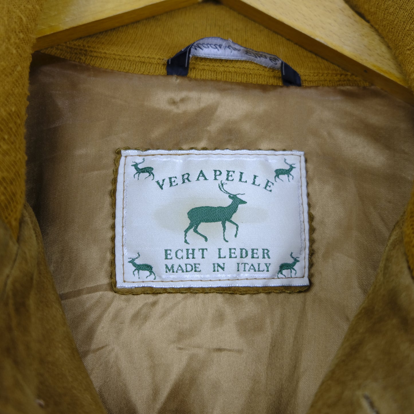 Pelle Renna Giacca Vintage Taglia XL Marrone