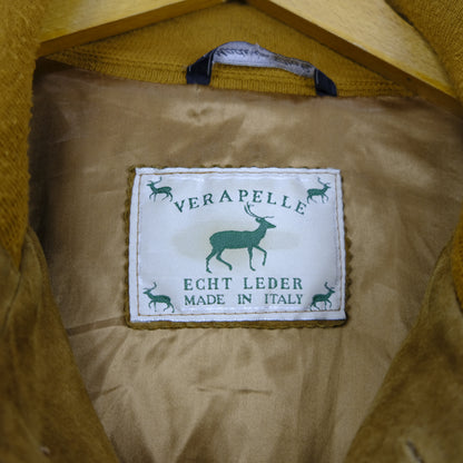 Pelle Renna Giacca Vintage Taglia XL Marrone