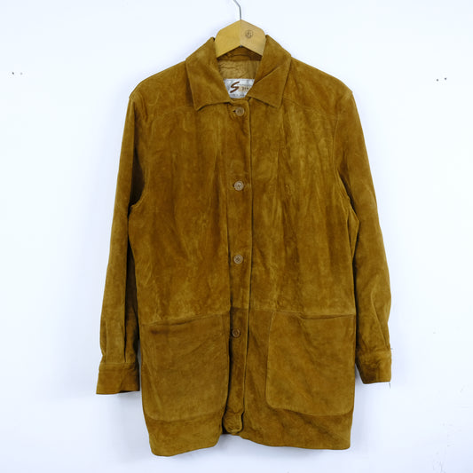 Pelle Renna Giacca Vintage Taglia 46 Marrone