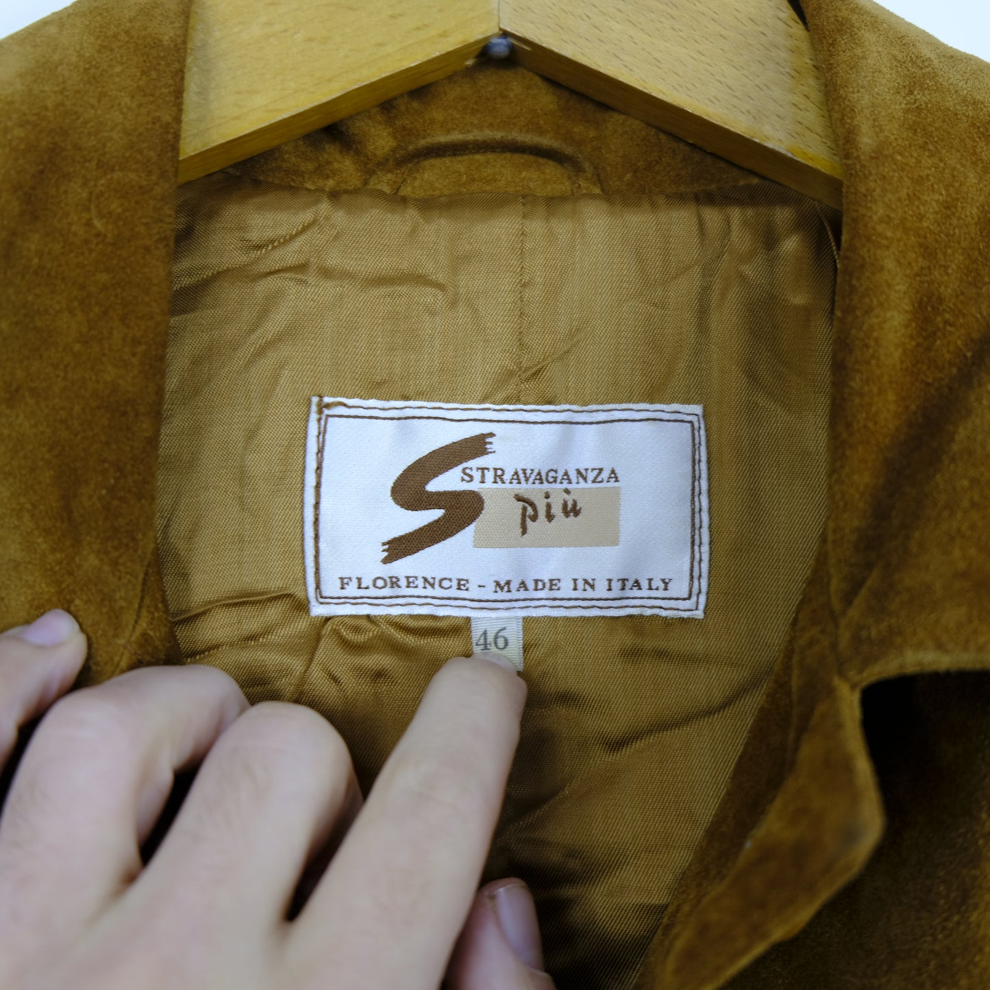 Pelle Renna Giacca Vintage Taglia 46 Marrone